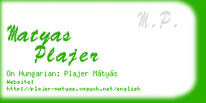 matyas plajer business card
